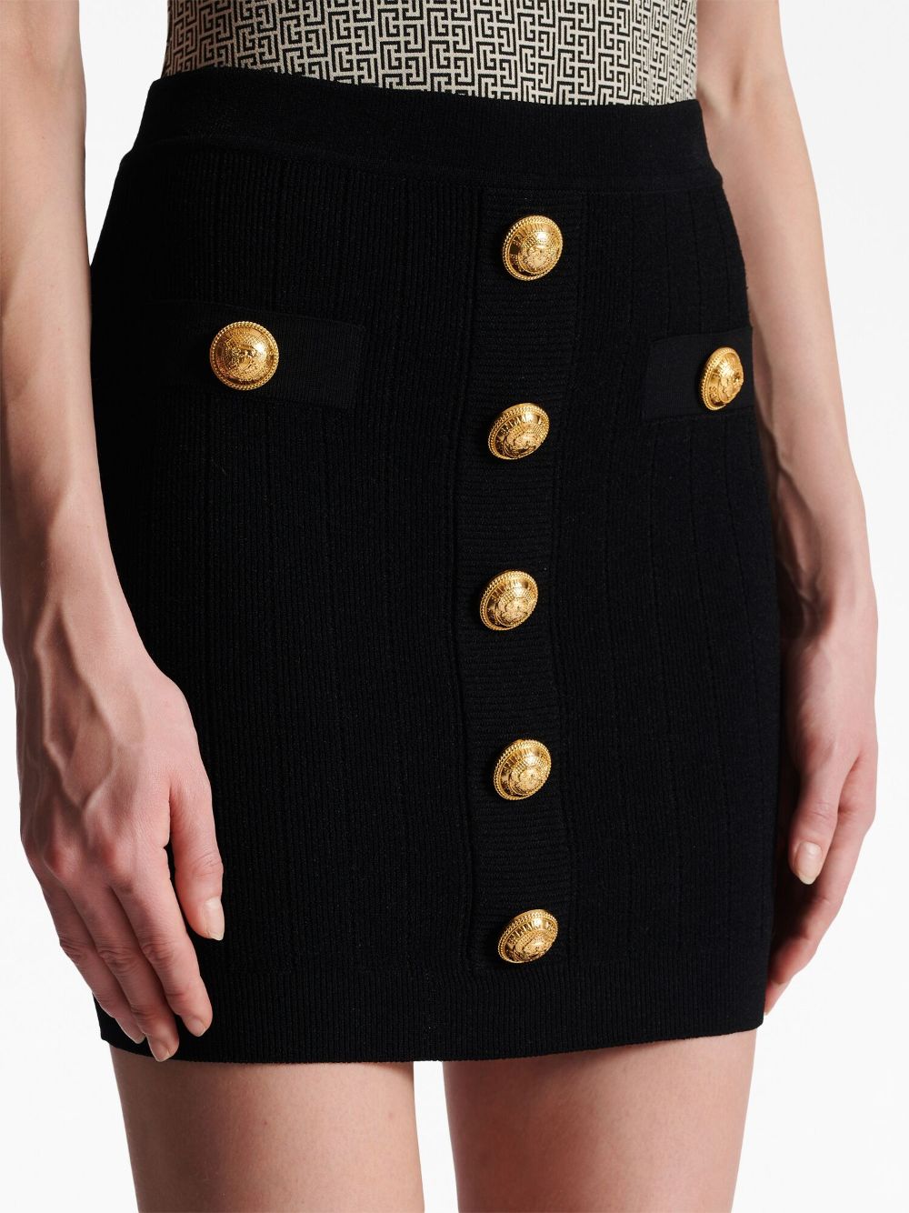 Balmain Knitted Buttons Skirt