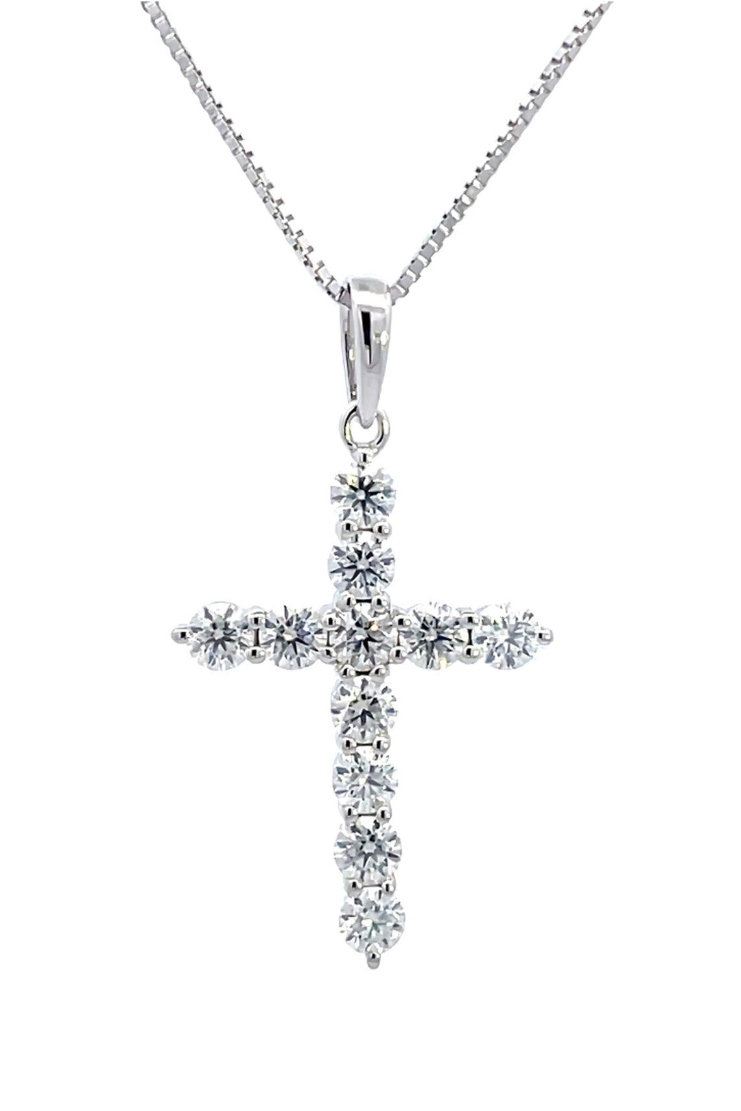 Georgini Gold Cross 1tcw In 9ct White Gold Pendant