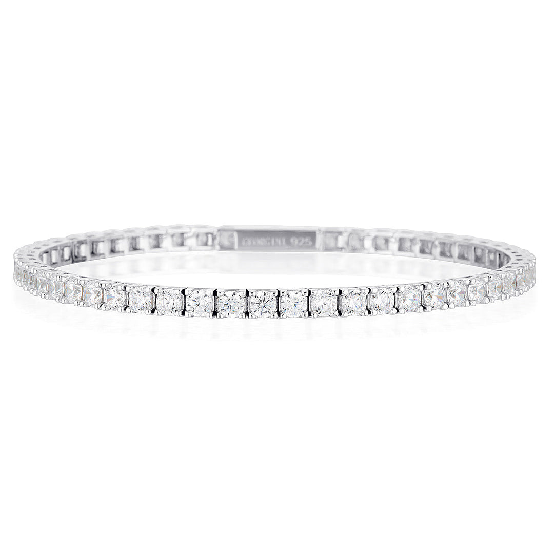 Georgini Gold Moissanite Tennis Bracelet In 9ct White Gold