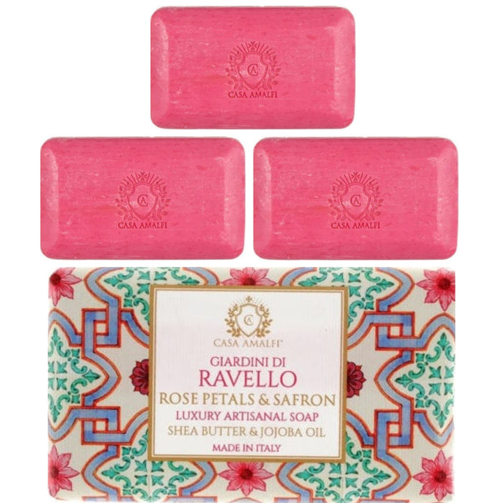 Casa Amalfi Giardini Di Ravello Body Soap - Rose Petals & Saffron 150g Set of 3Pcs