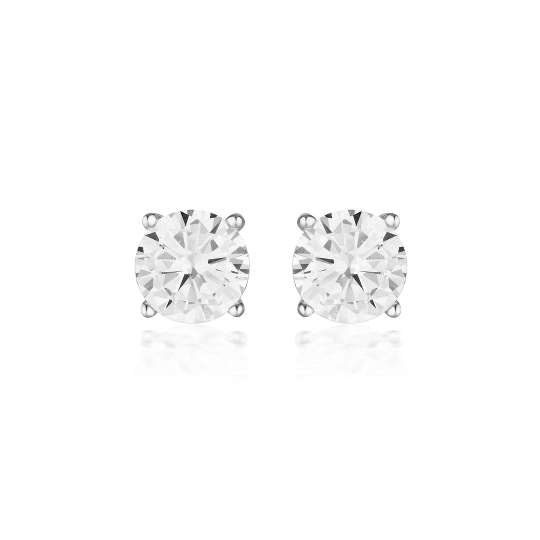 Georgini Gold Moissanite Studs 2tcw In 9ct White Gold