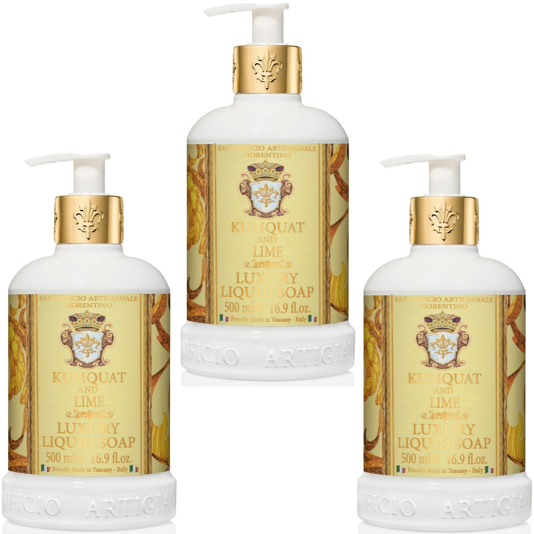 Saponificio Artigianale Fiorentino Body and Hand Wash Bundles Kumquat and Lime Hand Wash Set of 3Pcs Kumquat and Lime Hand Wash Set of 3Pcs Brand