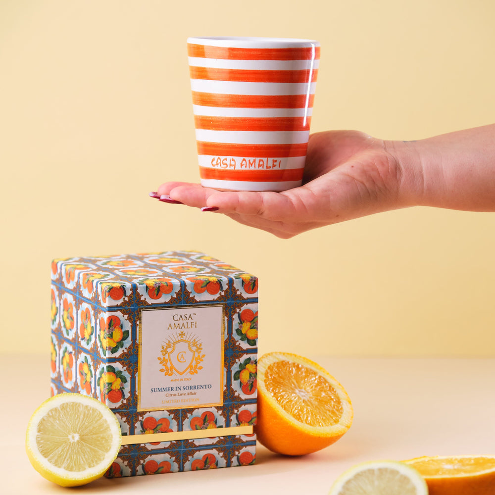 Casa Amalfi Candle Casa Amalfi Summer In Sorrento Hand Painted Candle - A Citrus Love Affair 200gm Casa Amalfi Summer In Sorrento Hand Painted Candle - A Citrus Love Affair 200gm Brand