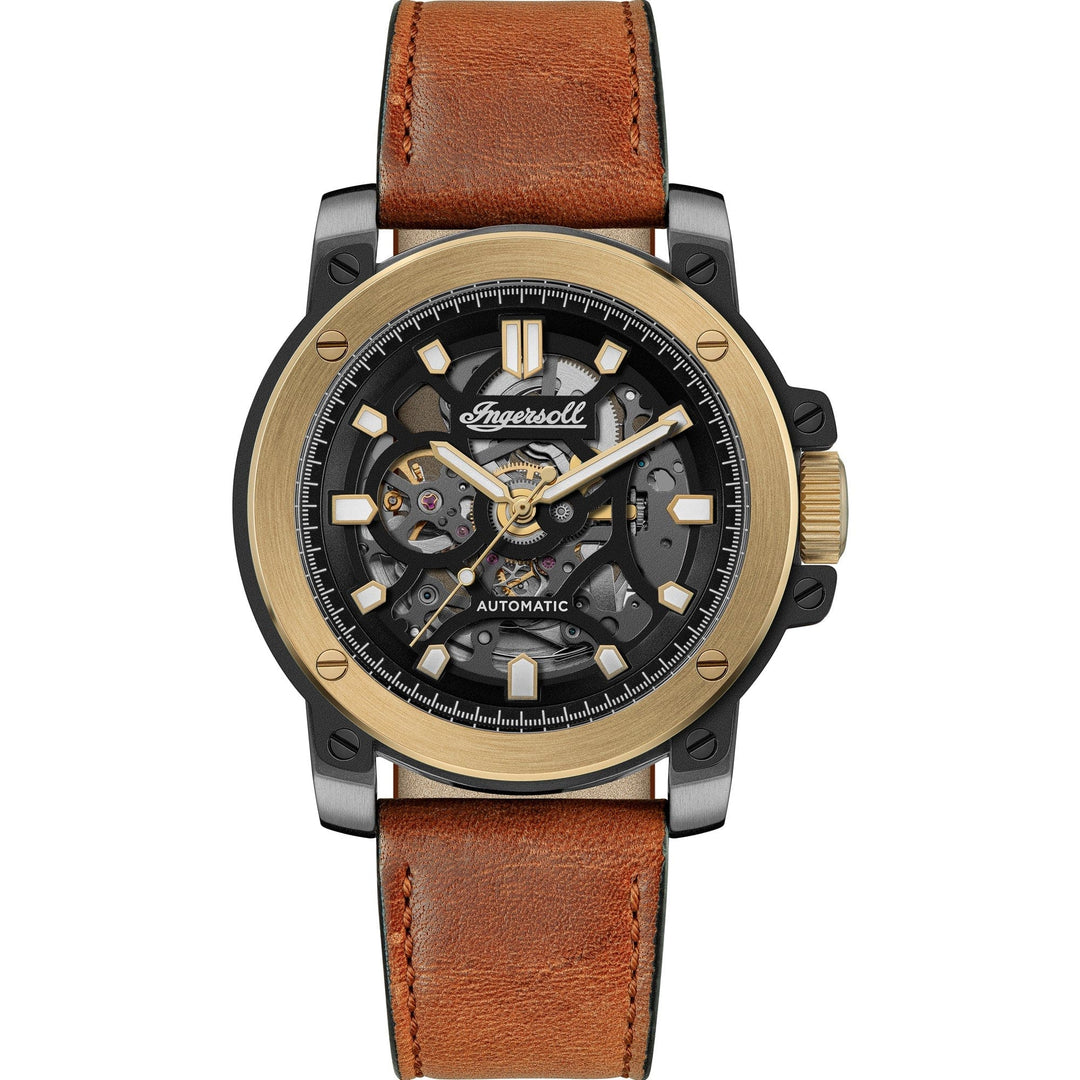 Ingersoll Chronograph Watches Ingersoll The Freestyle Automatic Brown Leather Strap Watch Ingersoll The Freestyle Automatic Brown Leather Strap Watch Brand