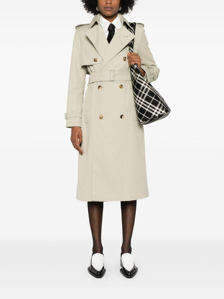 Burberry Coats Burberry Gabardine Coats Light beige cotton gabardine coat with military-inspired details. Brand