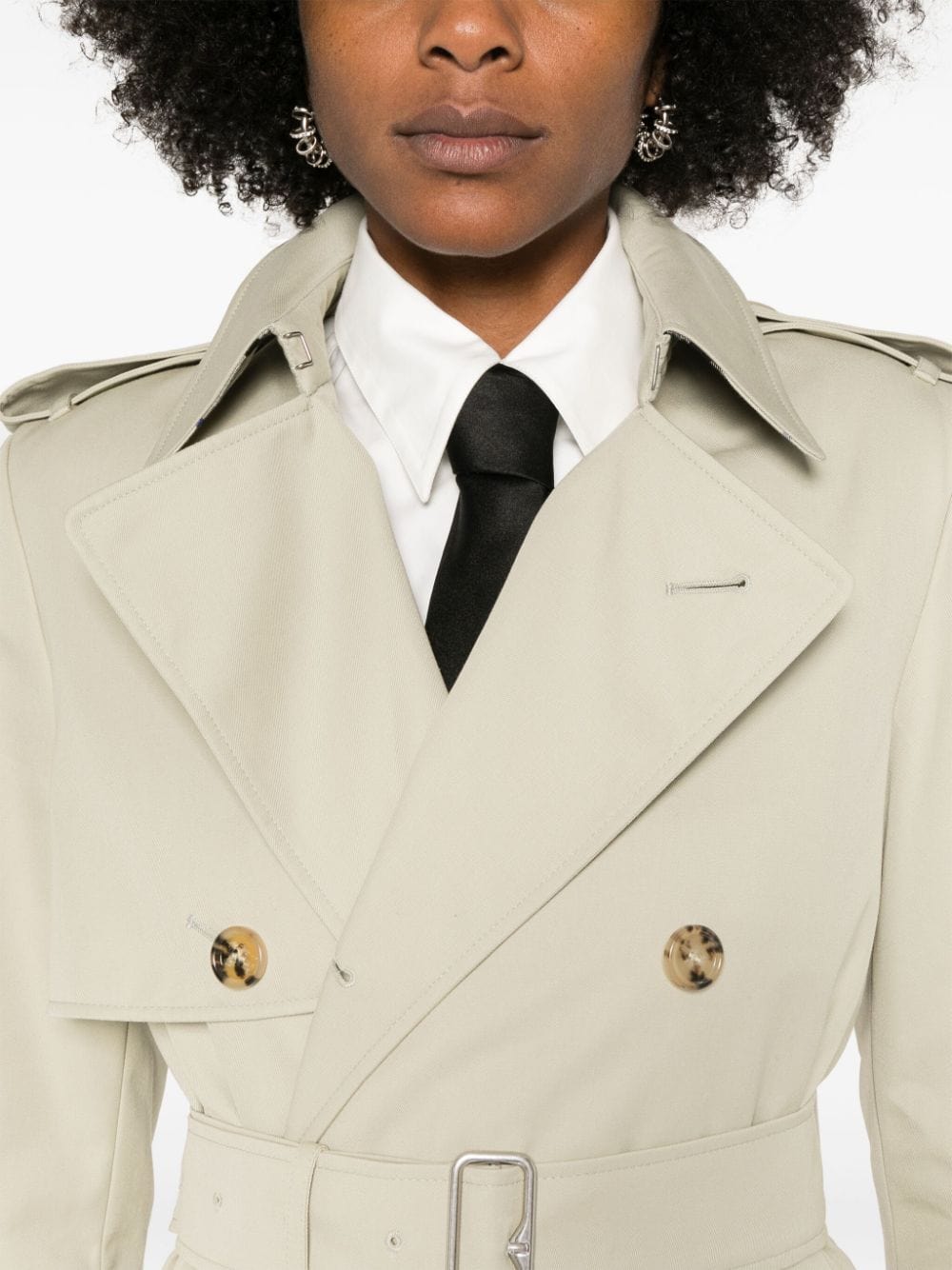 Burberry Coats Burberry Gabardine Coats Light beige cotton gabardine coat with military-inspired details. Brand