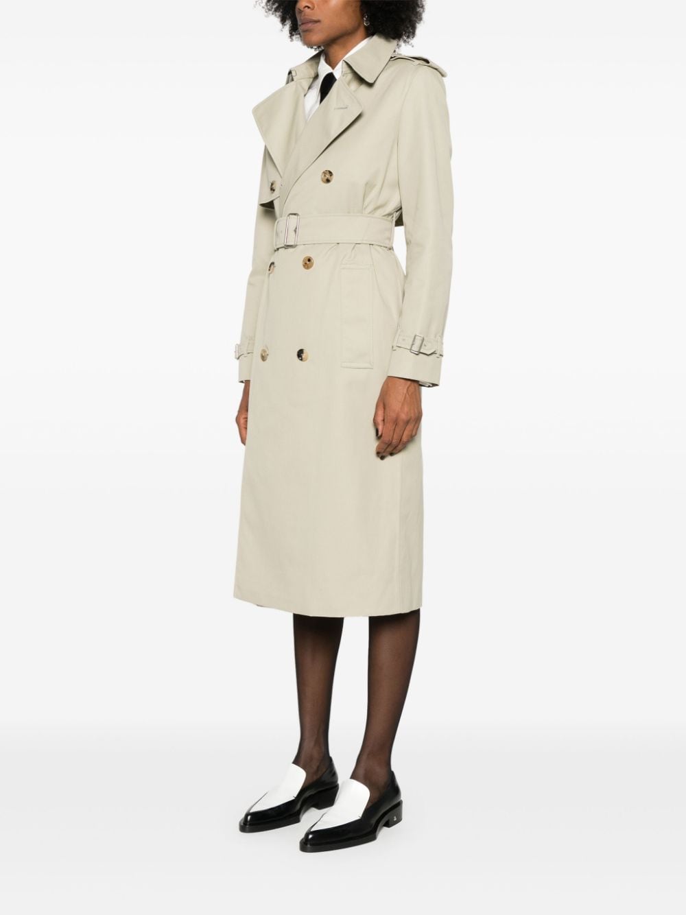 Burberry Coats Burberry Gabardine Coats Light beige cotton gabardine coat with military-inspired details. Brand