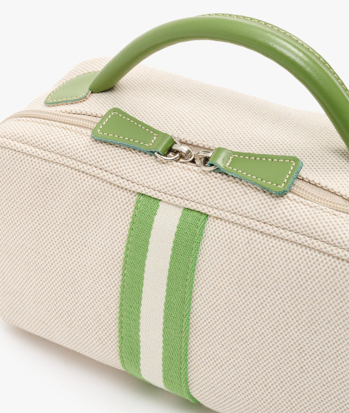 MyStyleBags Cosmetic & Toiletry Bags My Style Bags Berkeley Positano Cosmetic Bag Natural With Green Stripes Brand