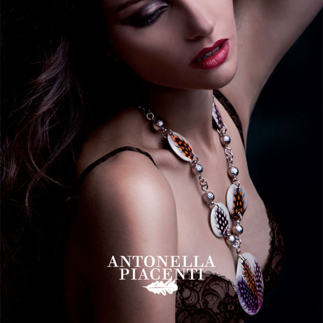 Antonella Piacenti Necklace Antonella Piacenti Black Lava Necklace Pendant 925 Silver Brand