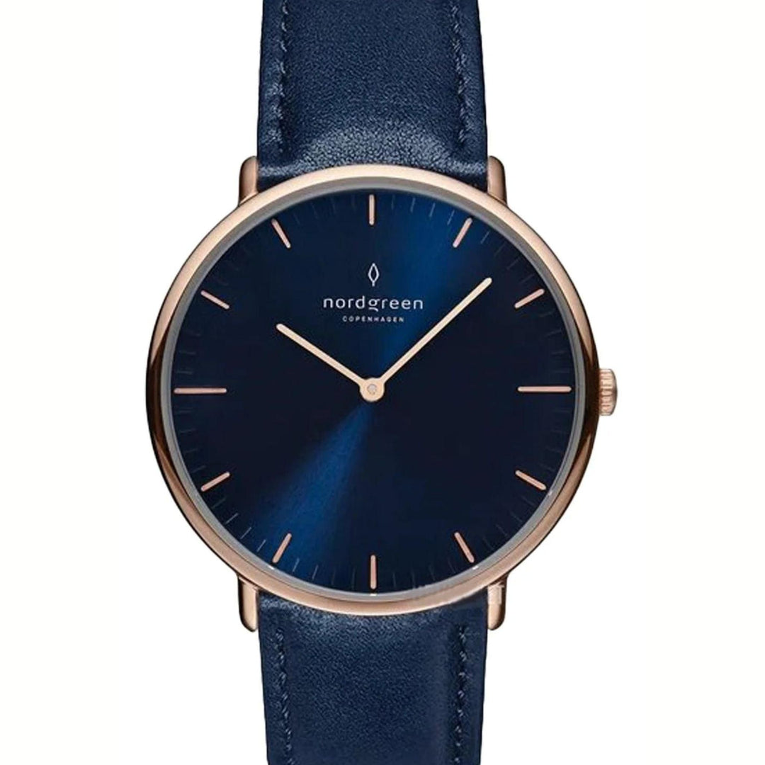 Nordgreen Quartz Watches Nordgreen Native 32mm Navy Vegan Leather Strap Watch Brand