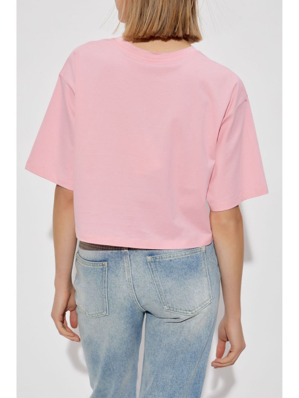 Balmain Topwear Balmain Cropped Tee Balmain Light Pink Cropped Tee Brand