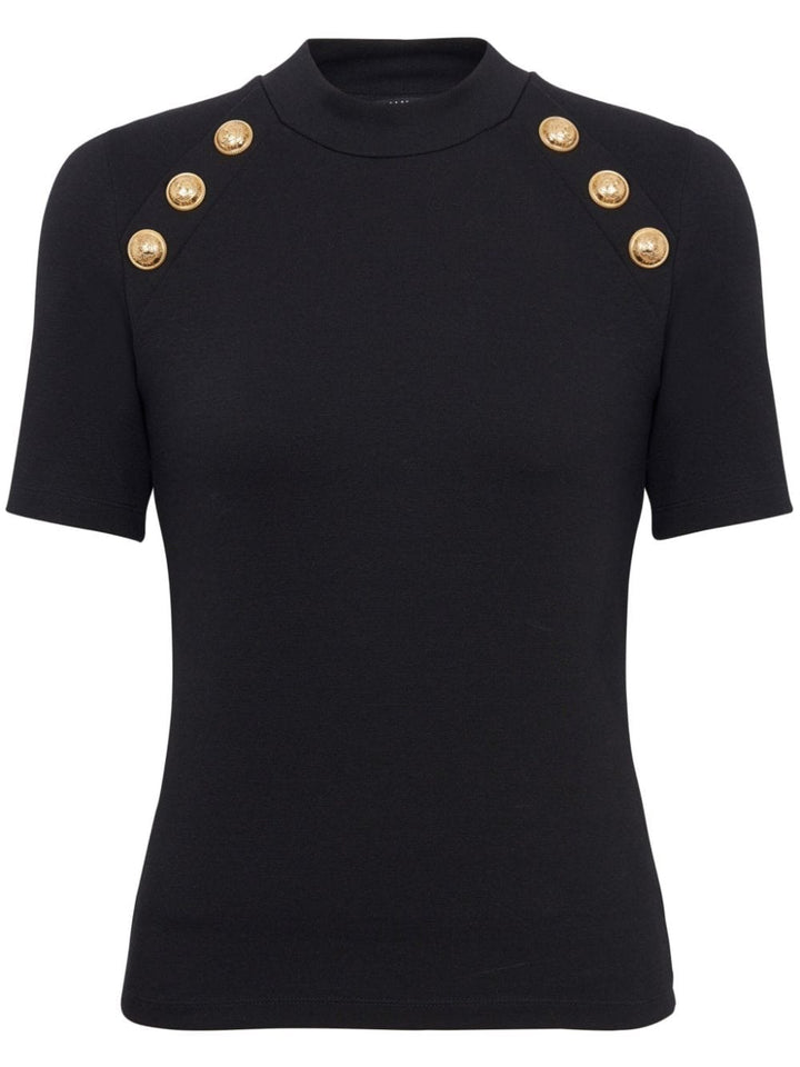 Balmain Topwear M Balmain T-shirts and Polos Black Balmain Raglan stretch t-shirt for comfort and flexibility. Brand