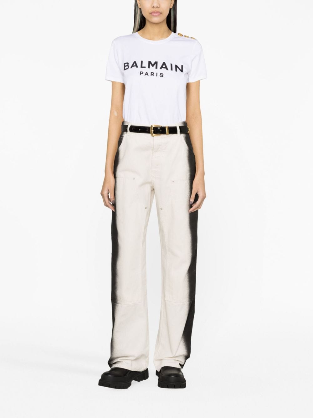 Balmain Topwear Balmain T-shirts and Polos White Balmain T-shirts and Polos White Brand