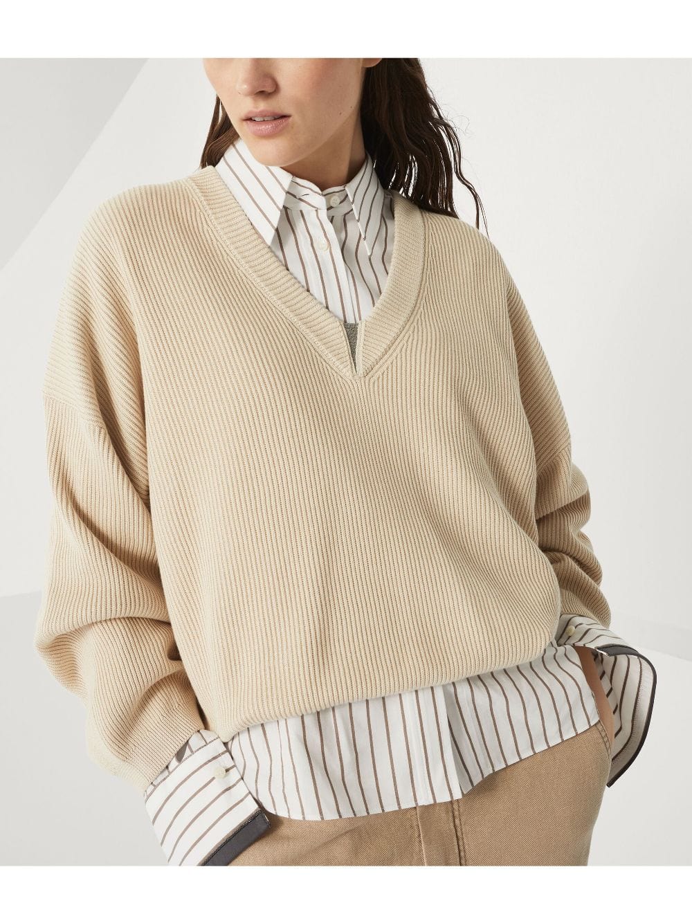 Brunello Cucinelli Topwear Brunello Cucinelli Sweaters Beige Brunello Cucinelli Sweaters Beige Brand