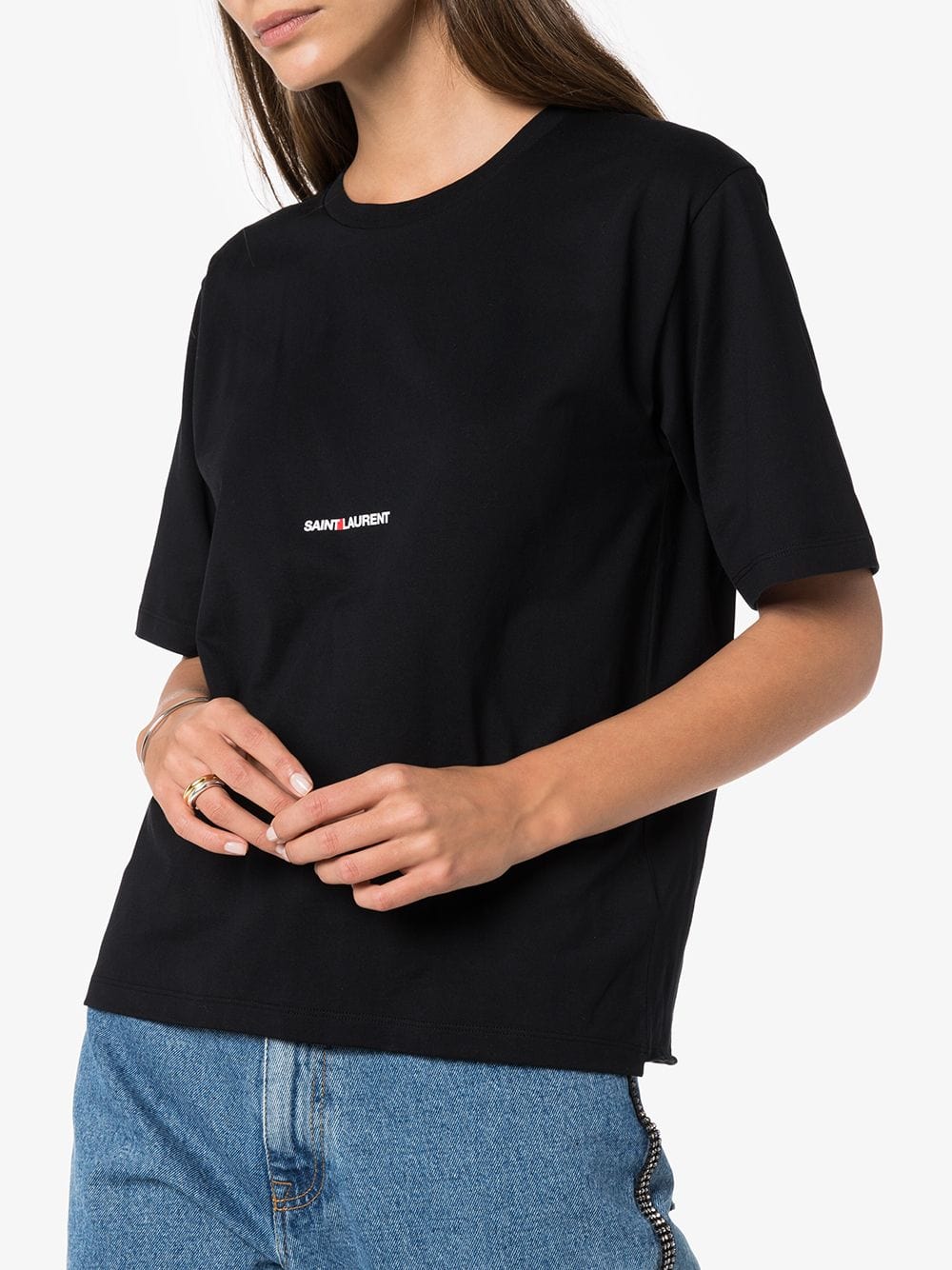 Saint Laurent Topwear L Saint Laurent Black T-shirts & Polos Saint Laurent Black T-shirts & Polos at Italian Luxury Group Brand