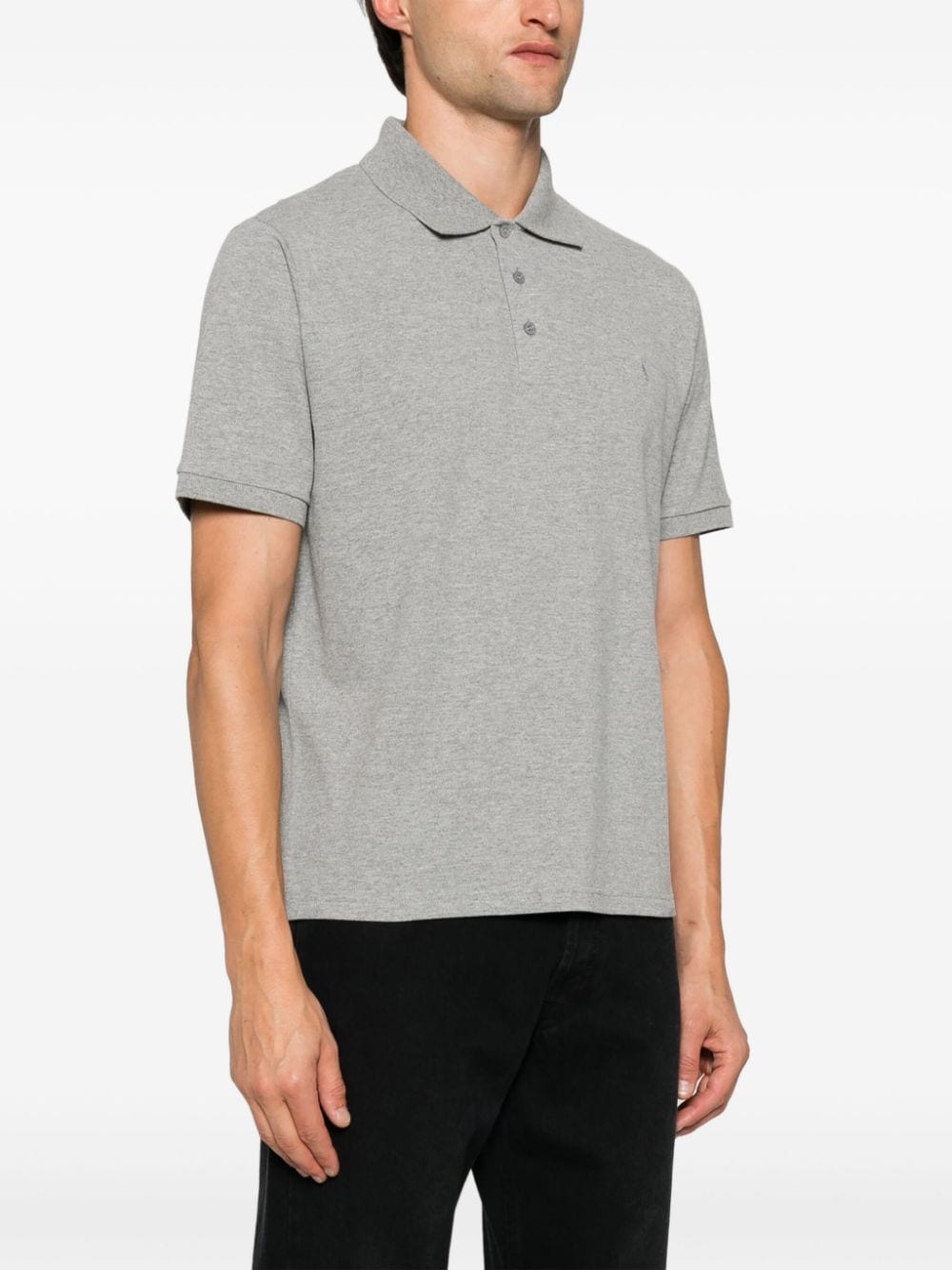 Saint Laurent Topwear Saint Laurent Grey Cotton-Blend Piqué Polo Shirt Saint Laurent Grey Cotton-Blend Piqué Polo Shirt Brand