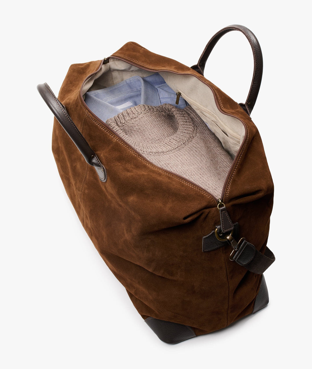 MyStyleBags Travel Bags My Style Bags Harvard  Duffel Large Travel Bag Italian Suede Deluxe Tobacco Brand