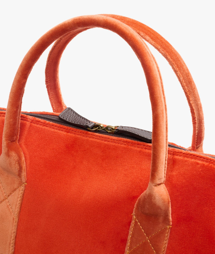 My Style Bags Travel Bags My Style Bags London Smart Twin Velvet Duffel Travel Bag in Orange for Women Brand