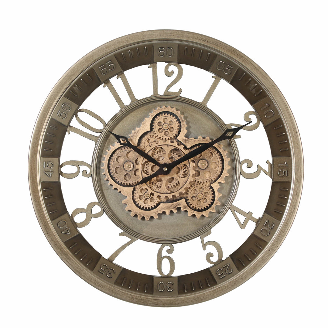 Chilli Wall Clock Montreau Round Industrial Moving Cogs Wall Clock Brand