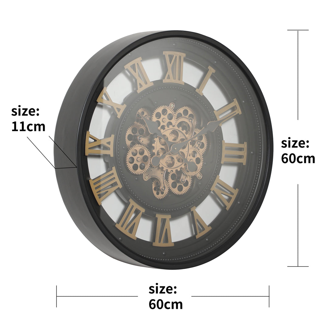 Chilli Wall Clock Valeno Round Moving Cogs Wall Clock Brand