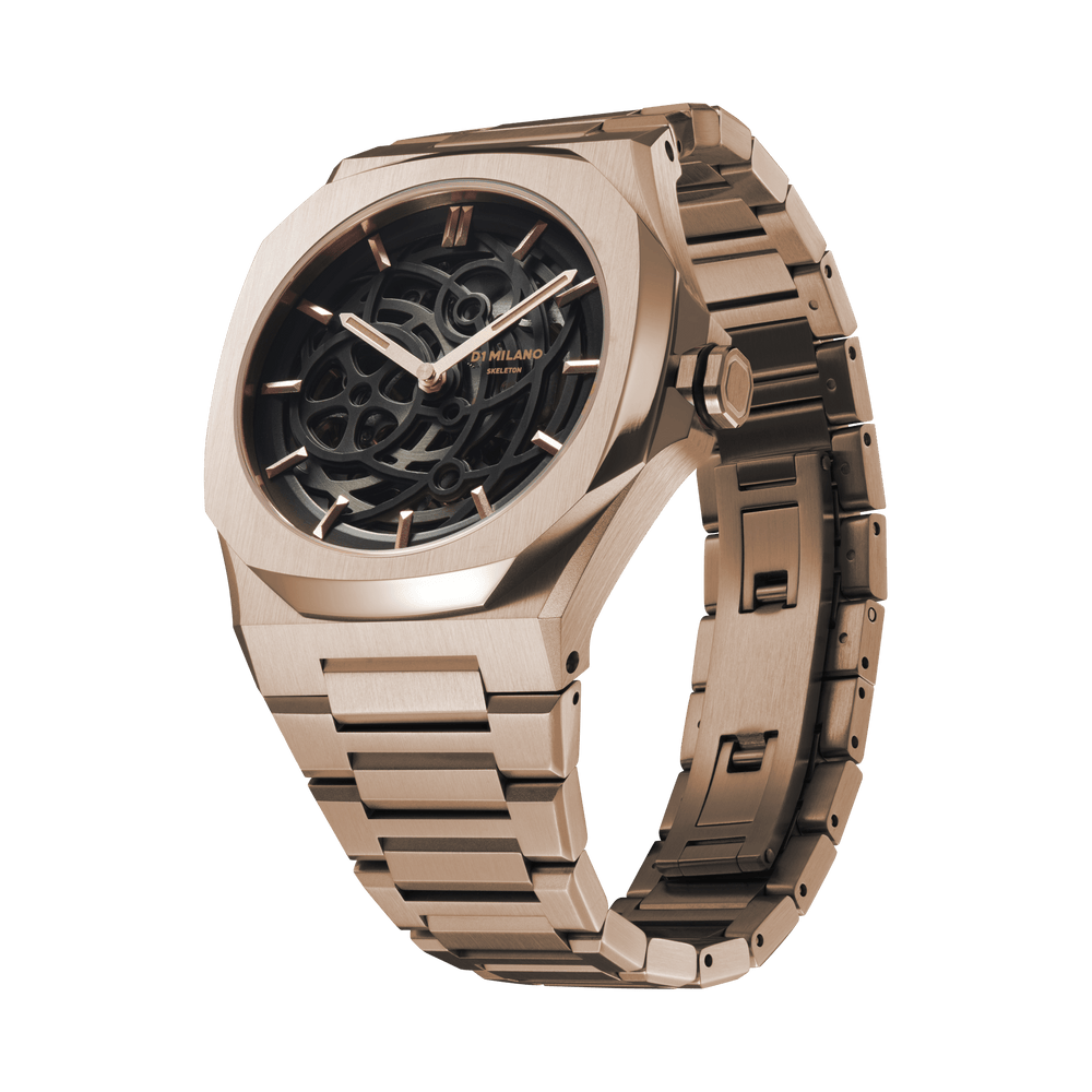 D1 Milano Watch D1 Milano Rose Gold Skeleton Automatic Watch Brand