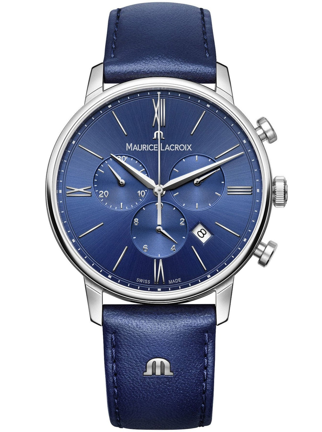 Maurice Lacroix Watch Maurice Lacroix ELIROS Chronograph Watch 40mm Blue Strap Authentic Maurice Lacroix ELIROS Chronograph Watch 40mm Blue Strap  Brand