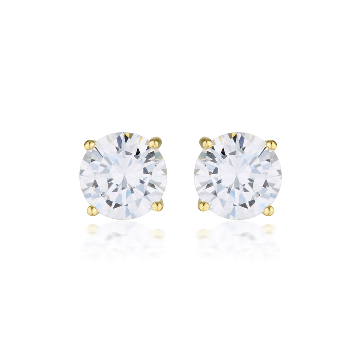 Georgini Gold Moissanite Studs 3tcw In 9ct Yellow Gold