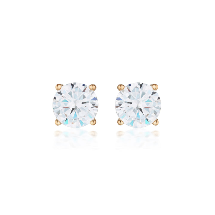 Georgini Gold Moissanite Studs 2tcw In 9ct Rose Gold