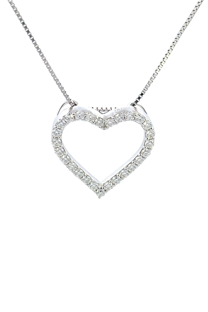 Georgini Gold Heart 0.5tcw In 9ct White Gold Pendant