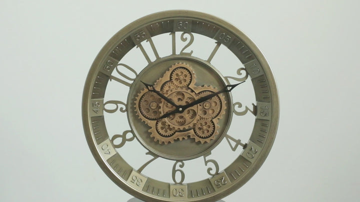 Montreau Round Industrial Moving Cogs Wall Clock