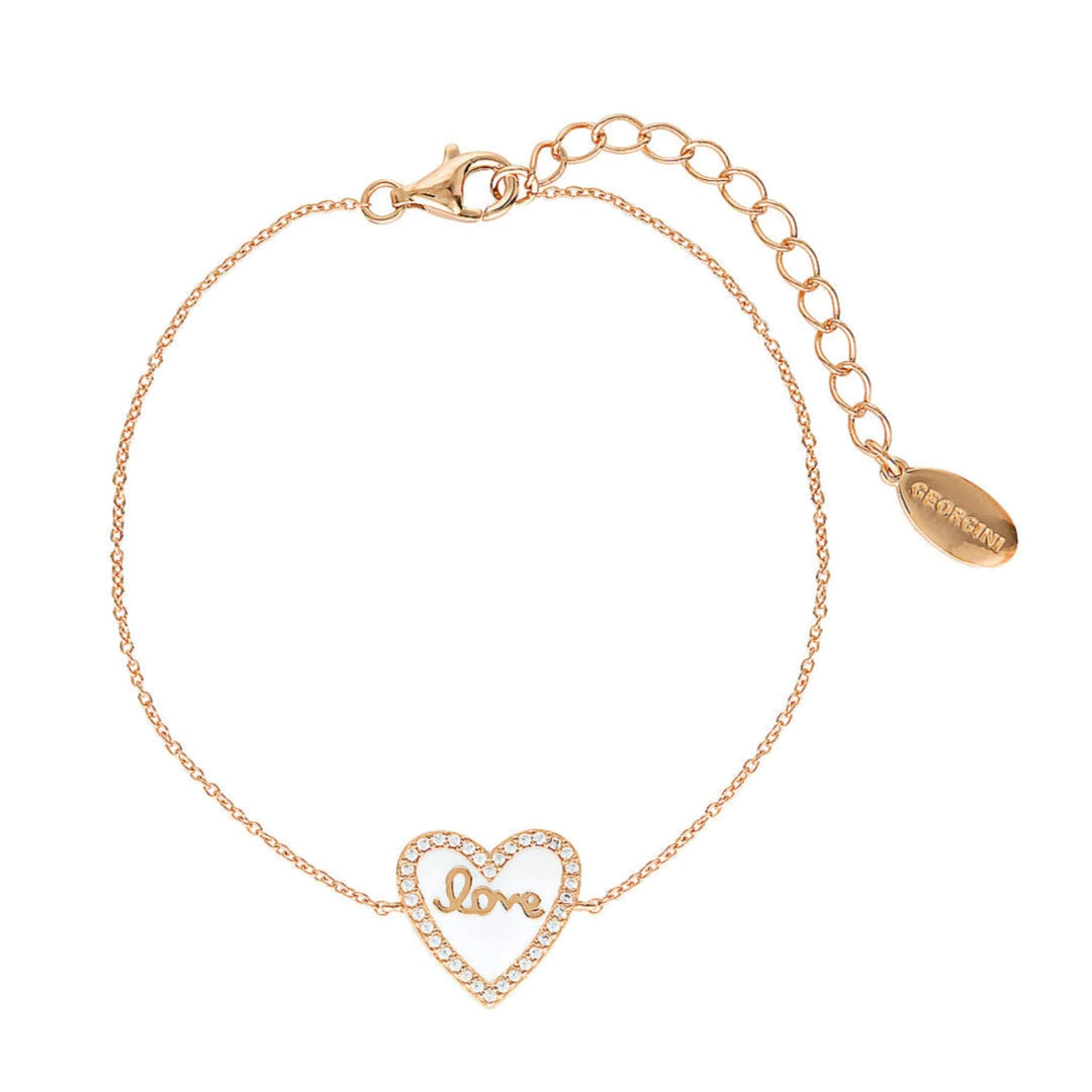 Georgini Bracelet Georgini Reflection Enamel Love Heart Bracelet Rose Gold Brand