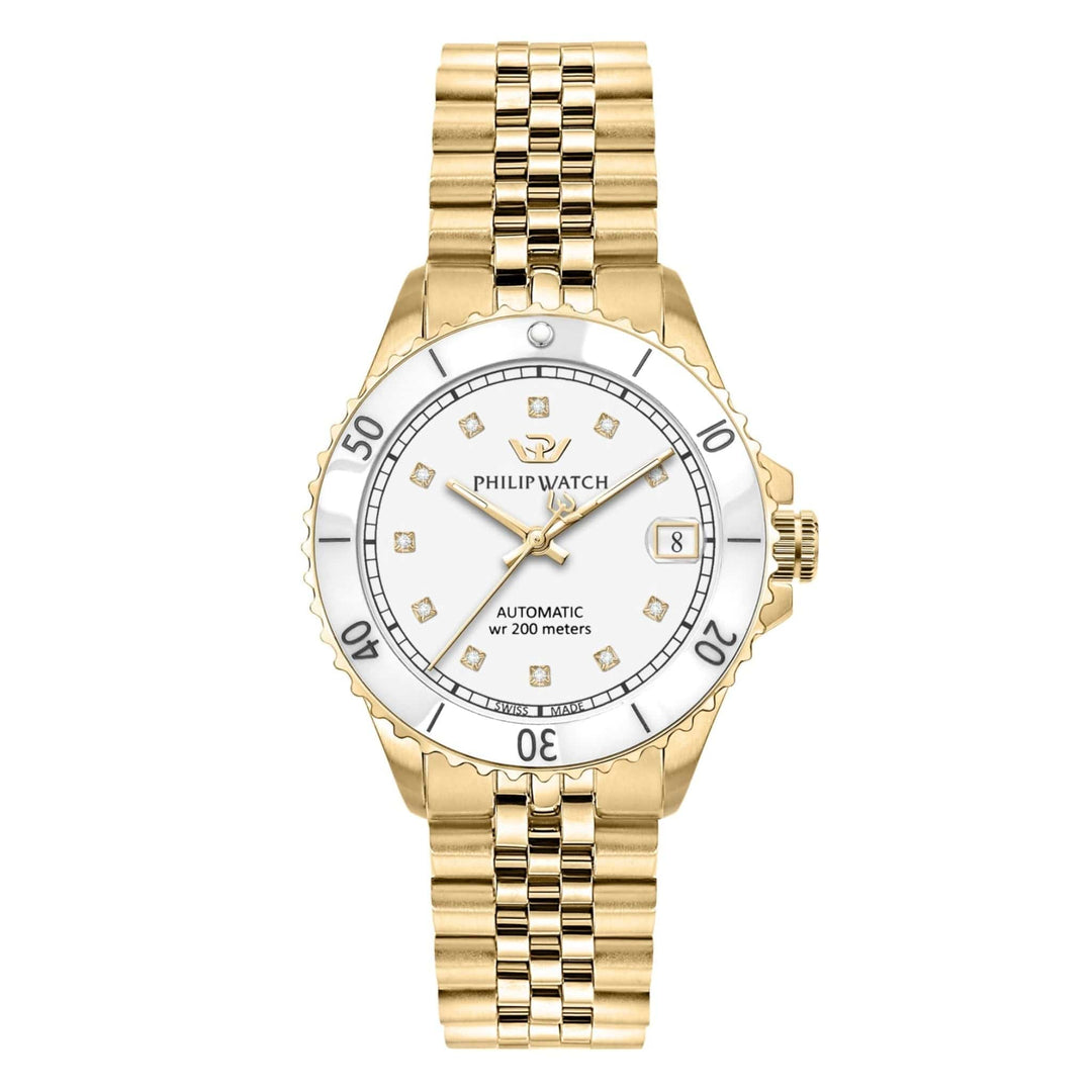 Philip Watch Watch Philip Watch Caribe Gold Ladies Automatic Swiss Made Diving Timepiece Brand